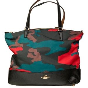 Coach nylon and leather tote